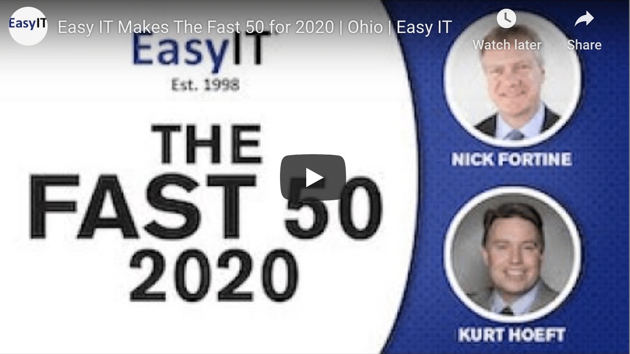 EasyIT Makes the Fast 50 Award Winner for 2020!